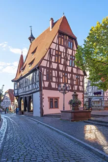 Historical city hall, market place, Michelstadt, Odenwald, Hesse, Germany