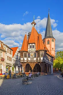 Historical city hall, market place, Michelstadt, Odenwald, Hesse, Germany