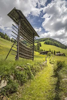 Historical hayrack at Hohlweg Gasse above Innervillgraten in Villgratental, East Tyrol, Tyrol, Austria Historical hayrack at Hohlweg Gasse above Innervillgraten in Villgratental, East Tyrol, Tyrol, Austria