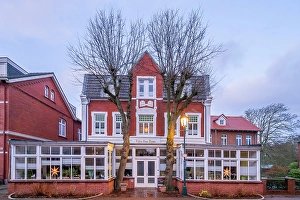 Nordsee Prints: Historical hotel at Borkum, Borkum, East Frisian Islands, Lower Saxony, Germany