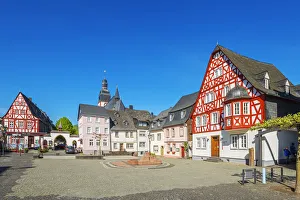 Historical market place of Kirchberg, Hunsruck, Rhineland-Palatinate, Germany