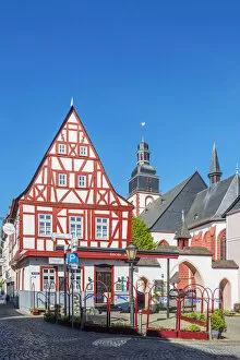Images Dated 18th June 2020: Historical market place of Kirchberg, Hunsruck, Rhineland-Palatinate, Germany