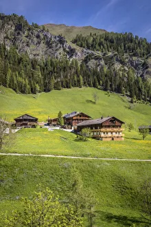 Historical mountain farms in Kalkstein in Villgratental, East Tyrol, Tyrol, Austria Historical mountain farms in Kalkstein in Villgratental, East Tyrol, Tyrol, Austria