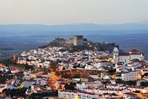 Images Dated 29th January 2013: The historical village of Castelo de Vide at twilight. Alentejo, Portugal