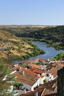 Images Dated 28th June 2012: The historical village of Mertola, overlooking the Guadiana river