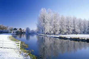 Watermill Prints: Hoar Frost at Oxnead Mill, River Bure, Norfolk, England