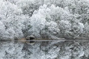 Stirlingshire Prints: Hoar Frost reflected in Loch Ard