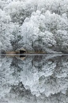 Stirlingshire Prints: Hoar Frost reflected in Loch Ard