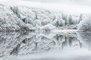 Stirlingshire Prints: Hoar Frost reflected in Loch Ard