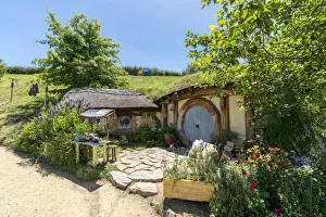 Hobbit house. Hobbiton Movie Set, Matamata, Waikato region, North Island, New Zealand