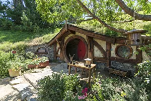Hobbit house. Hobbiton Movie Set, Matamata, Waikato region, North Island, New Zealand