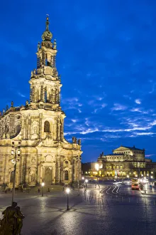 Hofkirche Prints: Hofkirche & Opera House, Dresden, Saxony, Germany