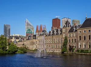 Hofvijver and Binnenhof, The Hague, South Holland, The Netherlands