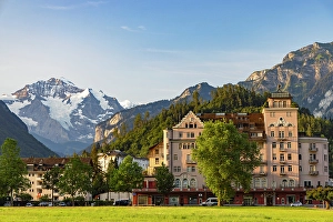 Interlaken Prints: Hohematte Park and Jungfrau mountain, Interlaken, Switzerland