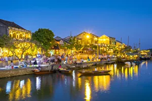 Hoi An Ancient Town on the Thu Bon River at night, Quang Nam Province, Vietnam