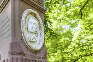 Rhine Main Prints: Holderlin monument (1883) in the spa gardens of Bad Homburg vor der Hohe