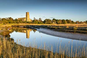 Images Dated 1st June 2021: Holy Trinity Church Reflecting in River Blyth, Blythburgh, Suffolk, England