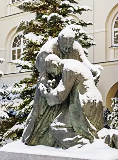 Patio Prints: Homagium Monument showing Pope John Paul II and Primate Stefan Wyszynski
