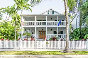 Kew West Prints: A home in the Truman Annex, Old Town, Key West, Florida, USA
