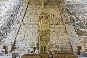 Images Dated 19th June 2009: Honduras, Copan Ruinas, Copan Ruins, Central Plaza, Ball Court, AD 731 and Hieroglyphic