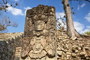 Honduras Gallery: Honduras, Copan Ruinas, Copan Ruins, West Court, Stela P