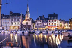 Calvados Gallery: Honfleur harbor in the evening, Calvados, Normandy, France