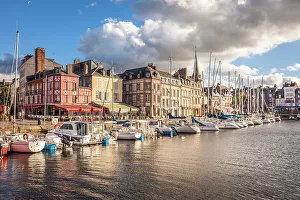 Calvados Gallery: Honfleur harbor in the evening light, Calvados, Normandy, France