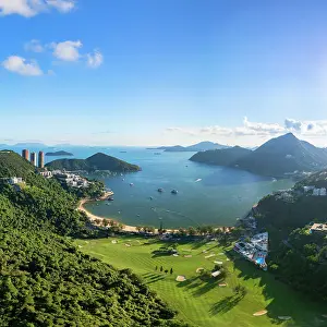 Hong Kong Golf Club and Deep Water Bay Beach, Hong Kong Island, Hong Kong, China