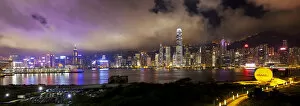Images Dated 3rd January 2012: Hong Kong harbour, & Central skyline, Hong Kong Island, Hong Kong, China