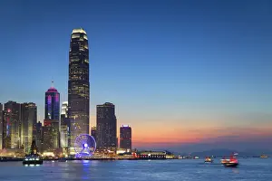 Hong Kong Island skyline and International Finance Centre (IFC) at sunset, Hong Kong