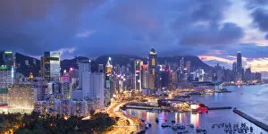 The City at Night Gallery: Hong Kong Island skyline at sunset, Hong Kong