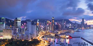 The City at Night Gallery: Hong Kong Island skyline at sunset, Hong Kong