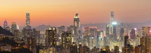 Hong Kong Island skyline at sunset, Hong Kong