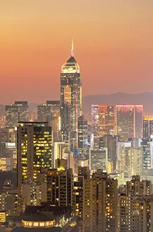 Hong Kong Island skyline at sunset, Hong Kong