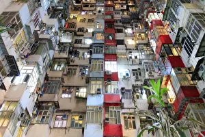 Crowded Prints: Hong Kong, Quarry Bay district with popular buildings