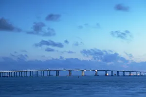 Engineering Prints: Hong Kong-Zhuhai-Macau Bridge at sunset, Lantau Island, Hong Kong