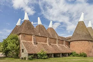 Hop-kiln drying towers at Sissinghurst Castle Garden, Cranbrook, Kent, England
