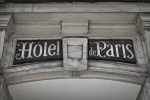 Images Dated 21st July 2010: Horel de Paris sign, Marais District, Paris, France