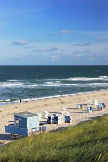 Deckchairs Prints: Hornum Weststrand, Sylt, Schleswig Holstein, Germany