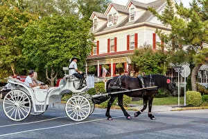 Horse and carriage, in Cape May. New Jersey. This was Americas first seaside resort