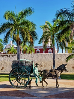 Cart Prints: Horse-drawn Cart Sculpture in Parque de Las Banderas