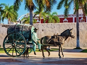 Cart Prints: Horse-drawn Cart Sculpture in Parque de Las Banderas