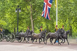 Tradirional Prints: Horseguards during Trooping the Colour, London, England, Uk