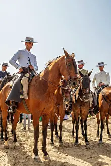 Rocio Prints: Horsemen, Romeria de El Rocio pilgrimage, El Rocio, Huelva, Andalusia, Spain