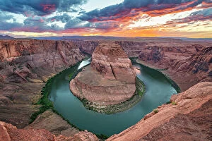 Q3 2023 Collection: Horseshoe Bend on Colorado river at sunset, Page, Arizona, USA