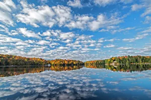 Autumn Color Prints: Horseshoe Lake in Autumn, Muskoka, Ontario, Canada