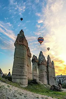 Turkish Prints: Hot air balloon over fairy chimneys