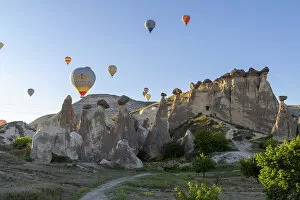 Images Dated 26th July 2022: Hot air balloons, Goreme, Cappadocia, Nevsehir Province, Central Anatolia, Turkey