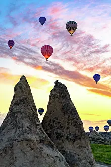 Balloon Prints: Hot air balloons at sunrise, Love Valley