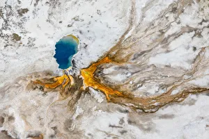 Images Dated 14th October 2013: Hot spring from the air, Yellowstone National Park, Wyoming, USA